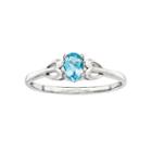 Womens Blue Blue Topaz Sterling Silver Delicate Ring