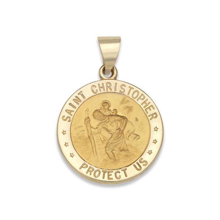 14k Yellow Gold Saint Christopher Medal Charm Pendant
