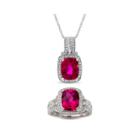 Lab-created Ruby & White Sapphire Sterling Silver 2 Piece Set