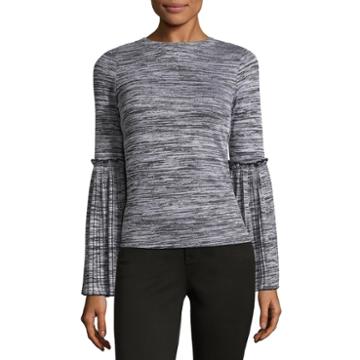 Heart N Soul Long Sleeve Round Neck Knit Blouse-juniors