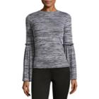 Heart N Soul Long Sleeve Round Neck Knit Blouse-juniors
