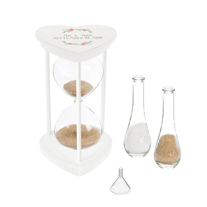 Cathy's Concepts Personalized Floral Unity Sand Ceremony Hourglass Set