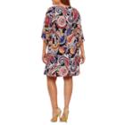 Msk 3/4 Sleeve Paisley Sheath Dress-plus