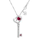 Hallmark Diamonds Womens Lab Created Red Ruby Heart Pendant Necklace