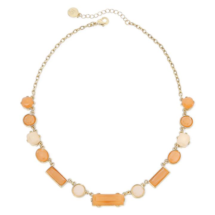 Liz Claiborne Peach Stone Gold-tone Collar Necklace