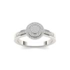 1/6 Ct. T.w. Diamond 10k White Gold Round Cluster Engagement Ring