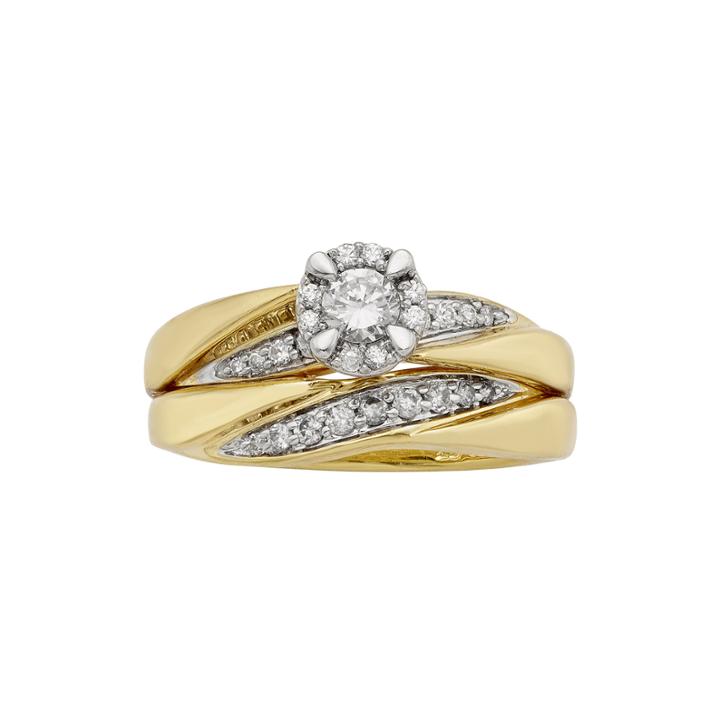 Limited Quantities 1/2 Ct. T.w. Diamond 10k Yellow Gold Bridal Ring Set