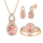 Womens 3-pc. Pink Morganite Gold Over Silver Jewelry Set