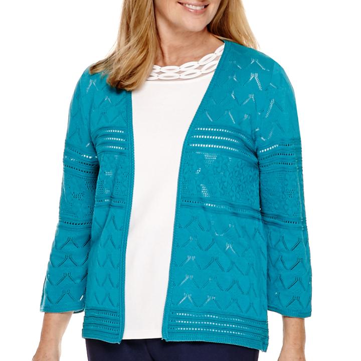 Alfred Dunner 3/4 Sleeve Cardigan