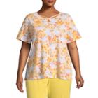 Alfred Dunner Still My Sunshine Allover Floral T-shirt- Plus