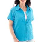 Alfred Dunner Ocean Drive Short-sleeve Eyelet Layered Top