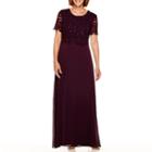 R & M Richards Short-sleeve Lace Formal Gown - Petite