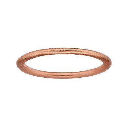 Personally Stackable 18k Rose Gold Over Sterling Silver Satin 1.5mm Ring