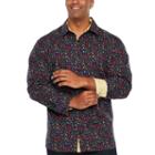 Society Of Threads Long Sleeve Sport Shirts Dots Button-front -big And Tall