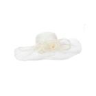 Scala&trade; Flower And Feathers Straw Sinamay Derby Hat