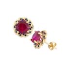 Lab-created Ruby & Blue Sapphire 14k Gold Over Silver Earrings
