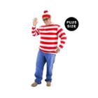 Where's Waldo Plus Adult Costume - Xxl (50-52)