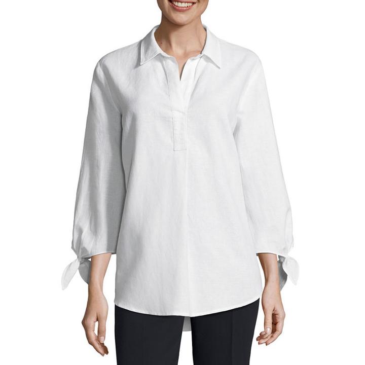 Liz Claiborne Tie Sleeve Tunic Top
