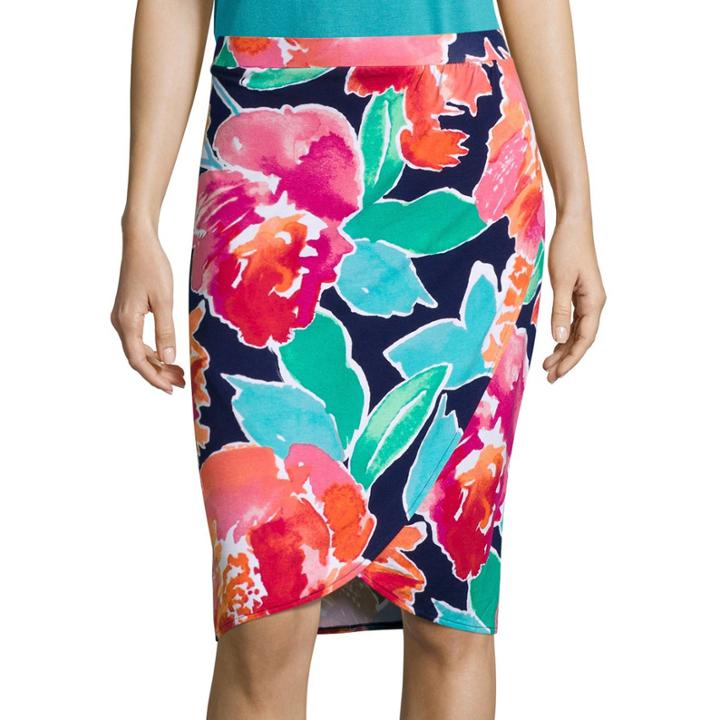 Liz Claiborne Midi Faux-wrap Skirt