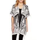 By & By Long-sleeve Open-front Aztec Print Capelet