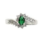 City X City Cubic Zirconia And Green Stone Oval Ring