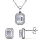 Womens 2-pc. 1/8 Ct. T.w. Blue Aquamarine Sterling Silver Jewelry Set