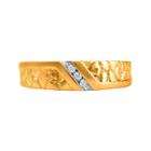 Mens Diamond-accent 14k Yellow Gold Nugget Wedding Band
