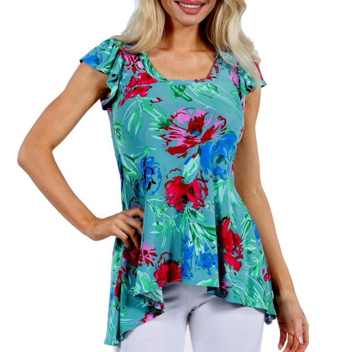 24/7 Comfort Apparel Tropical Paradise Tunic Top