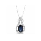 Womens 1/6 Ct. T.w. Blue Sapphire 10k Gold Pendant Necklace