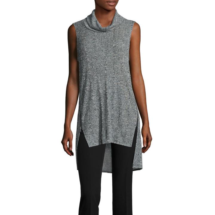 Worthington Short Sleeve Eddition Turtle Neck Tunic Top