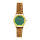 Decree Womens Cork Band Colored Dial Watch