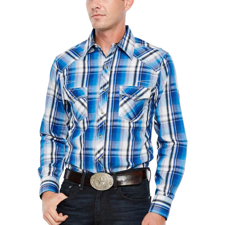 Ely Cattleman Long Sleeve Plaid Snap Shirt