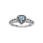 Shey Couture Genuine Blue Topaz Sterling Silver And 14k Yellow Gold Heart Ring