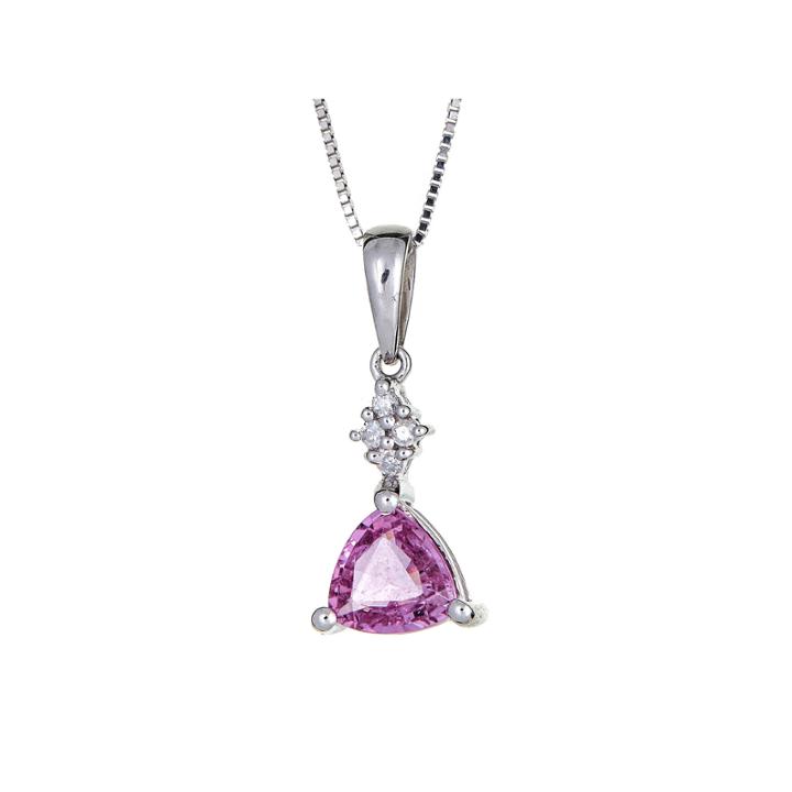 Limited Quantities Lab Created Pink Sapphire 14k White Gold Pendant