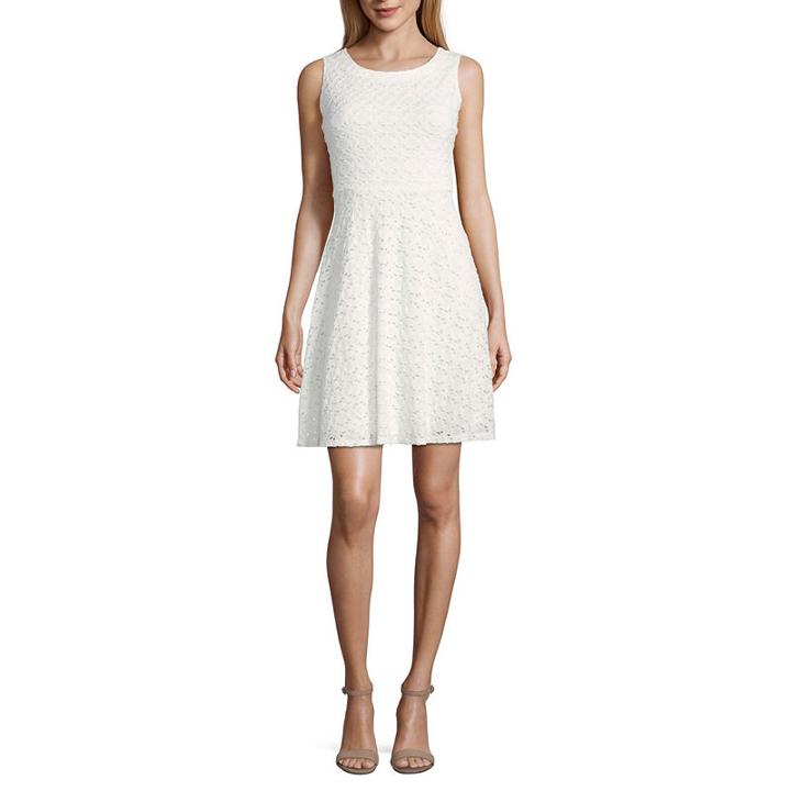 Ronni Nicole Sleeveless Circles Fit & Flare Dress-petites