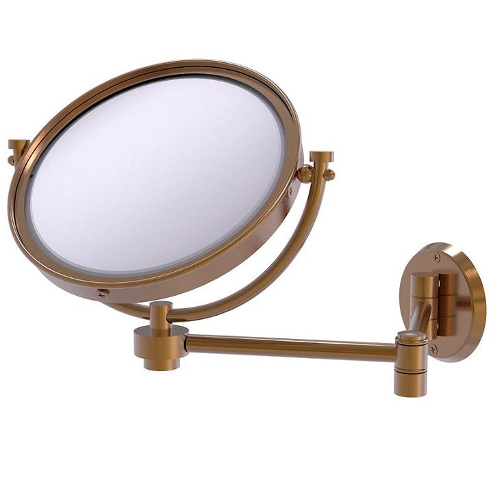 Allied Brass 8 Inch Wall Mounted Extending Make-upmirror 4x Magnification