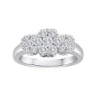 Diamond Blossom 1 Ct. T.w. Diamond Cluster Sterling Silver Ring