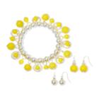 Mixit&trade; Yellow Silver-tone Stretch Bracelet And Drop Earrings Set