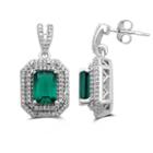 Green Emerald Sterling Silver Drop Earrings