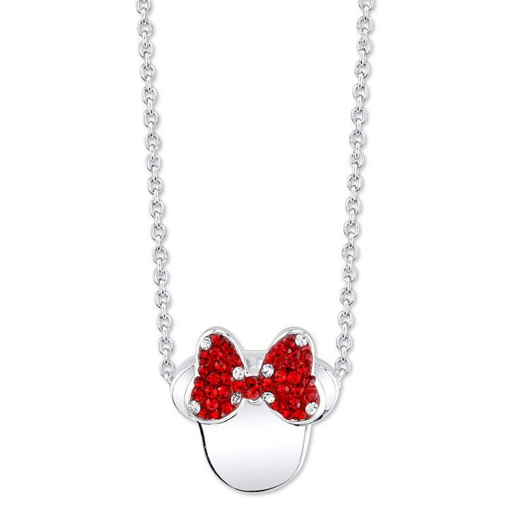Disney Womens Red Minnie Mouse Pendant Necklace