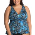 Trimshaper Waves Tankini Swimsuit Top-plus