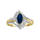 Womens 1/5 Ct. T.w. Genuine Blue Sapphire 10k Gold Cocktail Ring