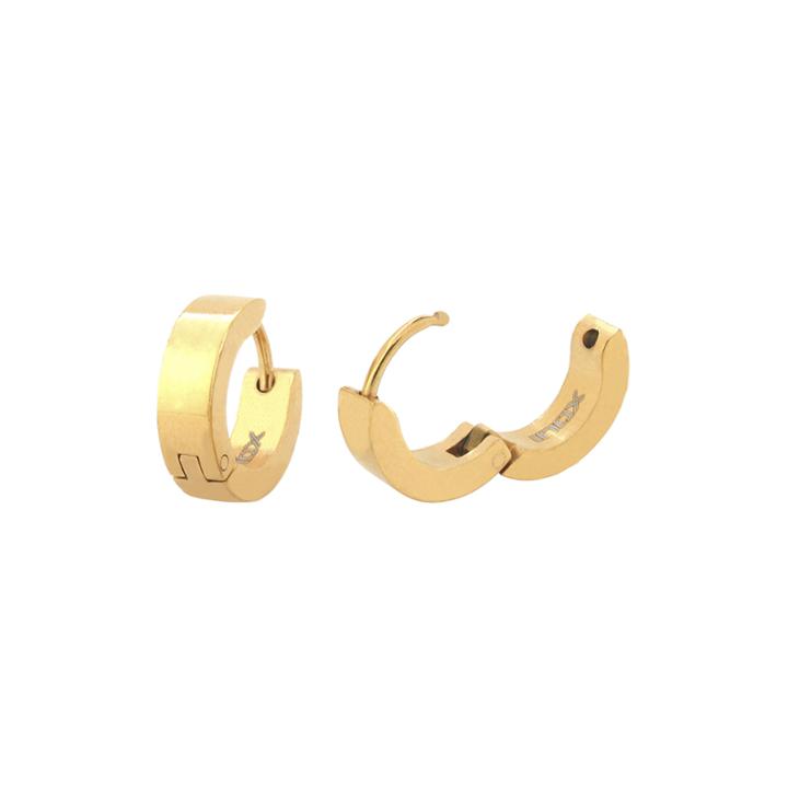 Yellow Ip Stainless Steel Huggie 12.7mm Hoop Earrings