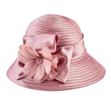 San Diego Hat Company Satin Cloche With Flower Trim
