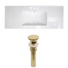 48.75-in. W 3h8-in. Ceramic Top Set In White Color- Overflow Drain Incl.