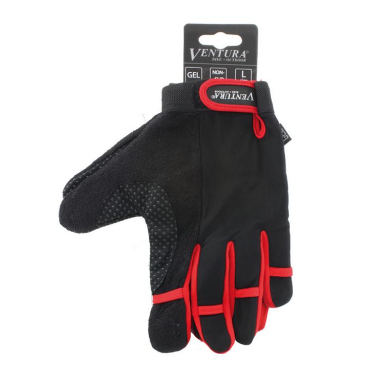 Ventura Unisex Bike Red Full Finger Touch Gloves
