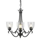 Parrish 3-light Chandelier In Black With Seeded Glass