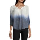By & By Long Sleeve Round Neck Woven Blouse-juniors