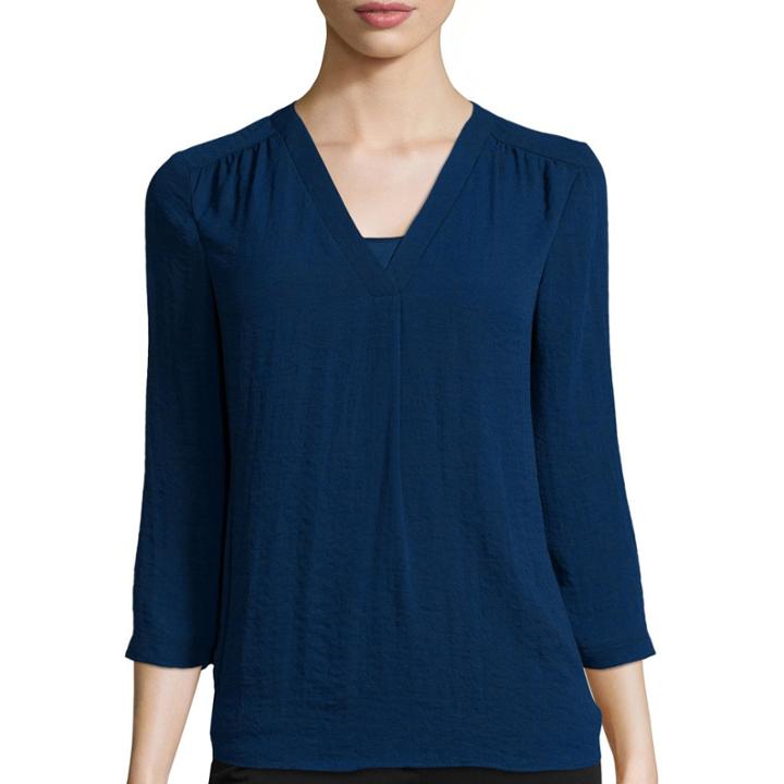 A.n.a 3/4-sleeve V-neck Woven Blouse