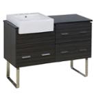 48.75-in. W Floor Mount Dawn Grey Vanity Set For 3h8-in. Drilling Black Galaxy Top